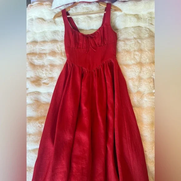 Reformation Red Midi Dress - Picture 7 of 15